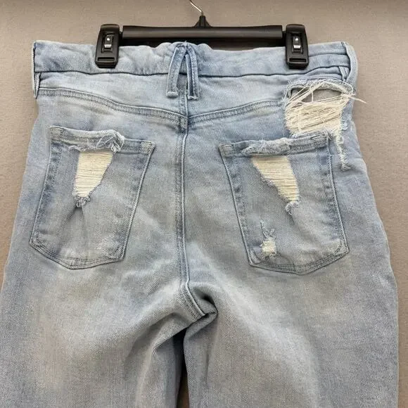 Good American Jean's Women's 6/28 Light Blue Ankle Skinny Raw Hem Preppy - Picture 3 of 15